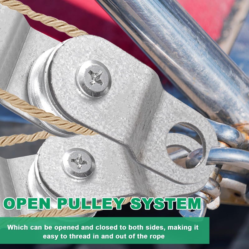 Yaocom 20 Pcs Small Single Pulley Block Wheel Bearing Inside Cable Rollers Single Snatch Cable Pulley Block Hanging Rope Accessories for 6mm/ 0.23 and 8mm/ 0.31'' Wire Rope, Load 70 Lb(2.6 x 1.1 Inch) - Image 5